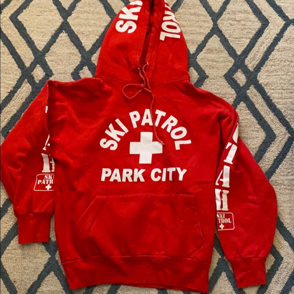 Red Park City, Utah ski patrol hoodie